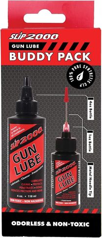 Slip 2000 Gun Lube Buddy Pack, Synthetic, Needle Tip Applicator, 1 & 4 oz | Eliminates Excessive Wear, For Peak Performance Shotguns, Rifles, Pistols in Saudi Arabia