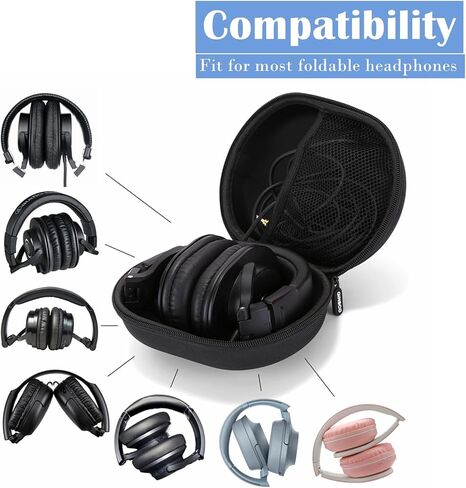 حافظة سماعات جينسكو متوافقة مع Skullcandy Crusher Evo/ANC 2، مع BERIBES، مع Beats Studio Pro، حقيبة سفر لسماعات الرأس ذات الغلاف الصلب لسماعات الرأس القابلة للطي فوق الأذن، وسماعات رأس استريو للأطفال in Saudi Arabia