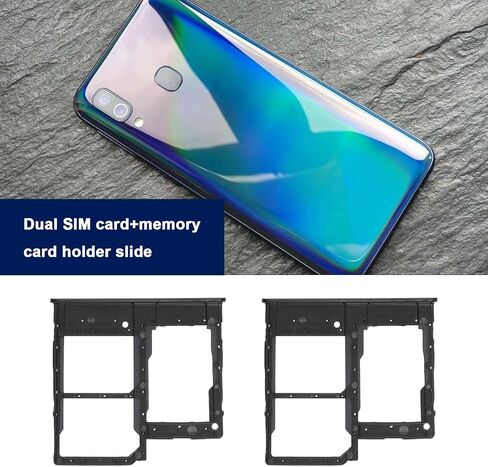 SING F LTD 2X فتحة بطاقة SIM مزدوجة حامل صينية استبدال حامل بطاقة Micro SD مع دبوس SIM متوافق مع Samsung Galaxy A20e 2019، أسود in Saudi Arabia