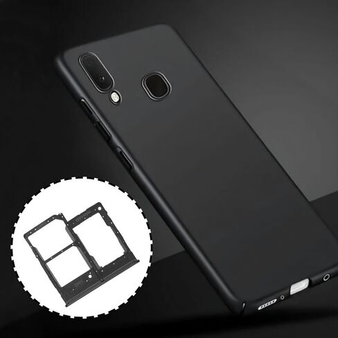 SING F LTD 2X فتحة بطاقة SIM مزدوجة حامل صينية استبدال حامل بطاقة Micro SD مع دبوس SIM متوافق مع Samsung Galaxy A20e 2019، أسود in Saudi Arabia
