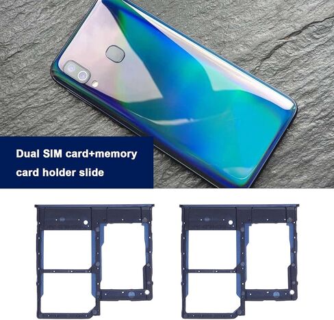 SING F LTD 2X فتحة بطاقة SIM مزدوجة حامل صينية استبدال حامل بطاقة Micro SD مع دبوس SIM متوافق مع Samsung Galaxy A20e 2019، أسود in Saudi Arabia