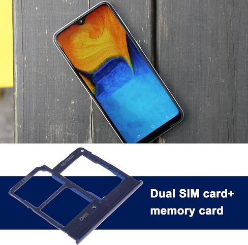 SING F LTD 2X فتحة بطاقة SIM مزدوجة حامل صينية استبدال حامل بطاقة Micro SD مع دبوس SIM متوافق مع Samsung Galaxy A20e 2019، أسود in Saudi Arabia