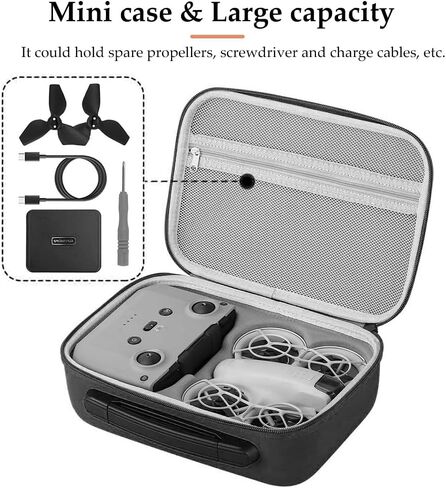 NEO Case Carrying Case for DJI NEO Portable PU Leather Storage Neo Bag for DJI Neo Fly More Combo Drone and RC-N3 Remote Controller Accessories Black in Saudi Arabia