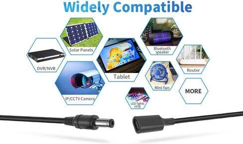 (1Pack 1Ft) USB C Female Input to DC 5.5x2.5mm Adapter Cable, PD 15W 5V USB C to DC Adapter Cable Power Charging Cord for Webcam Router, IP Camera, Electric Toothbrush, LED Strip Light in Saudi Arabia