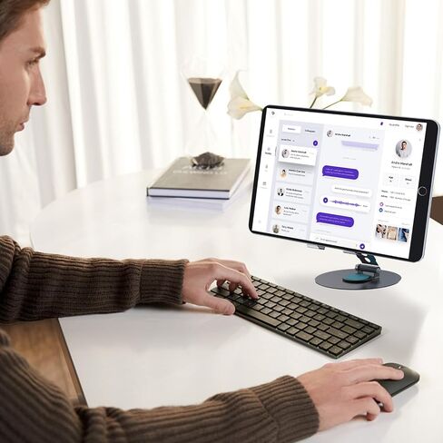 حامل الكمبيوتر اللوحي Jumper، حامل الكمبيوتر اللوحي القابل للتعديل، حامل قاعدة سطح المكتب يدور 360 درجة متوافق مع الكمبيوتر اللوحي مقاس 4-16 بوصة in Saudi Arabia