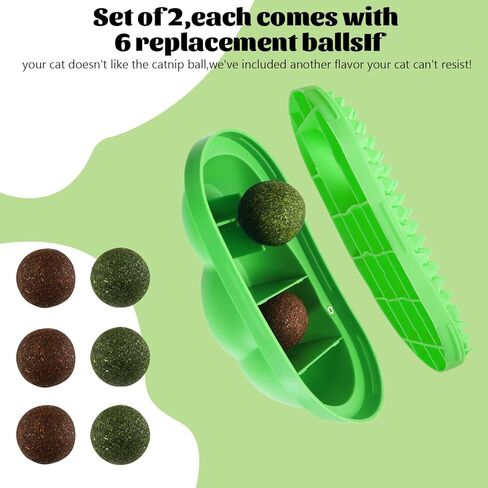 2 Pcs Catnip Toys Balls That Stick on Wall, cat Toys for Indoor Cats, Catnip Wall Balls for Cats Lick, Cat self Groomer for Indoor Cats, Apply to Any Part of The Room, Toys That Fascinate Cats in Kuwait