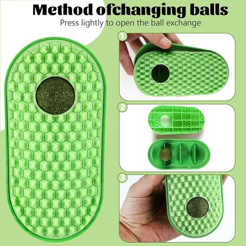 2 Pcs Catnip Toys Balls That Stick on Wall, cat Toys for Indoor Cats, Catnip Wall Balls for Cats Lick, Cat self Groomer for Indoor Cats, Apply to Any Part of The Room, Toys That Fascinate Cats in Kuwait