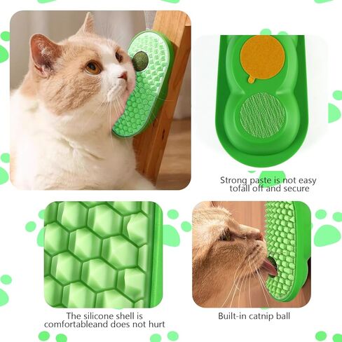 2 Pcs Catnip Toys Balls That Stick on Wall, cat Toys for Indoor Cats, Catnip Wall Balls for Cats Lick, Cat self Groomer for Indoor Cats, Apply to Any Part of The Room, Toys That Fascinate Cats in Kuwait