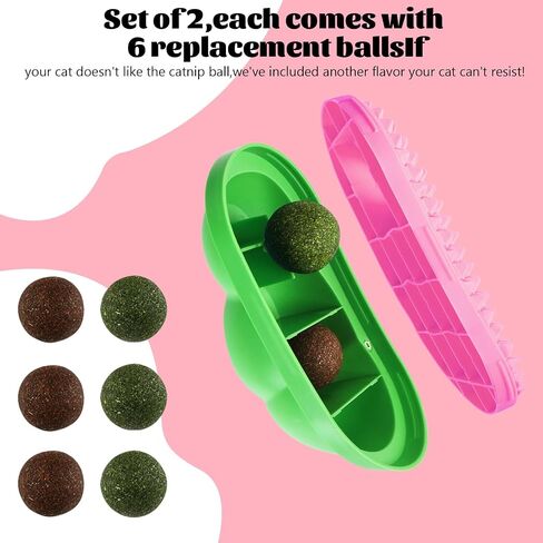 2 Pcs Catnip Toys Balls That Stick on Wall, cat Toys for Indoor Cats, Catnip Wall Balls for Cats Lick, Cat self Groomer for Indoor Cats, Apply to Any Part of The Room, Toys That Fascinate Cats in Saudi Arabia