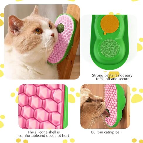 2 Pcs Catnip Toys Balls That Stick on Wall, cat Toys for Indoor Cats, Catnip Wall Balls for Cats Lick, Cat self Groomer for Indoor Cats, Apply to Any Part of The Room, Toys That Fascinate Cats in Saudi Arabia