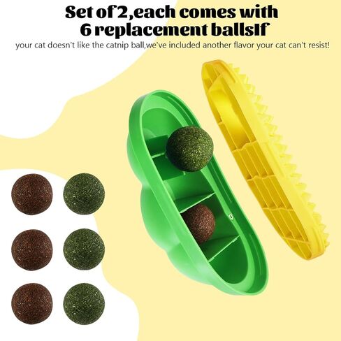 2 Pcs Catnip Toys Balls That Stick on Wall, cat Toys for Indoor Cats, Catnip Wall Balls for Cats Lick, Cat self Groomer for Indoor Cats, Apply to Any Part of The Room, Toys That Fascinate Cats in Saudi Arabia