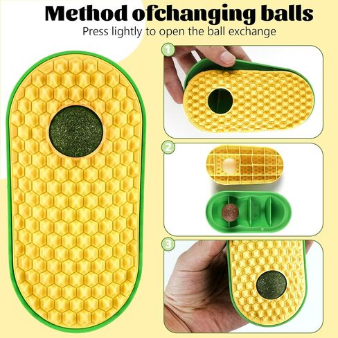 2 Pcs Catnip Toys Balls That Stick on Wall, cat Toys for Indoor Cats, Catnip Wall Balls for Cats Lick, Cat self Groomer for Indoor Cats, Apply to Any Part of The Room, Toys That Fascinate Cats in Saudi Arabia