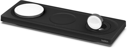 Belkin MagSafe 3-in-1 Wireless Charging Pad - Fast Charging for Apple Watch, iPhone 16, 15, 14 Series, AirPods, & More - MagSafe Charging Station for Multiple Devices - Black (Certified Refurbished) in Saudi Arabia