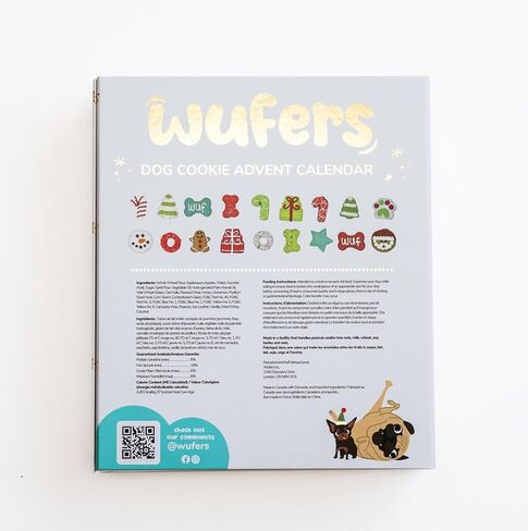 Wufers Singing Snow Globe Dog Advent Calendar, 24 Gourmet Holiday Dog Cookies – Christmas Countdown Dog Treats, Human-Grade Ingredients, Made in North America in Saudi Arabia