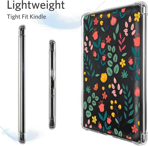 CoBak Clear Case for 6" Kindle 10th Generation 2019 - Ultra-Slim Soft TPU Transparent Cover,Lightweight & Durable Protection with Printed Pattern in Saudi Arabia