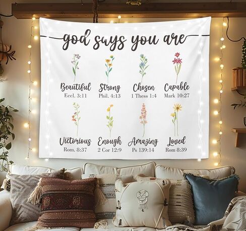 OXW Bible Verse Christian Tapestry Wall Hanging - Scripture Wall art Decor, Be Still and Know That I Am God, Christian Wall Blanket Decor for Prayer Room Church Bedroom Living Room, 50x60 Inch in Saudi Arabia