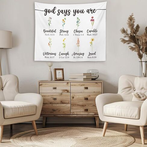 OXW Bible Verse Christian Tapestry Wall Hanging - Scripture Wall art Decor, Be Still and Know That I Am God, Christian Wall Blanket Decor for Prayer Room Church Bedroom Living Room, 50x60 Inch in Saudi Arabia
