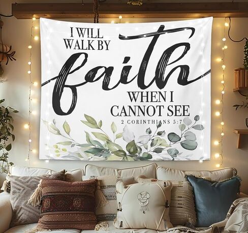 OXW Bible Verse Christian Tapestry Wall Hanging - Scripture Wall art Decor, Be Still and Know That I Am God, Christian Wall Blanket Decor for Prayer Room Church Bedroom Living Room, 50x60 Inch in Saudi Arabia