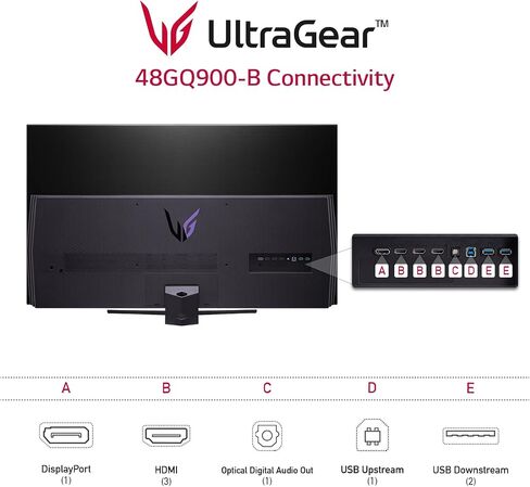 LG 48GQ900-B 48" Ultragear UHD OLED Gaming Monitor with Anti-Glare, 1.5M : 1 Contrast Ratio & DCI-P3 99% (Typ.) with HDR 10, .1ms (GtG) 120Hz Refresh Rate, HDMI 2.1,Black in Saudi Arabia