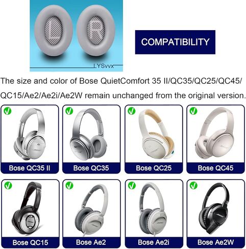 وسائد أذن QC35 - وسائد أذن بديلة مصممة خصيصًا لسماعات Bose QuietComfort 35 II وQC35 والمزيد (أسود) in Kuwait