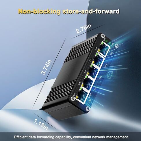 محول جيجابت إيثرنت صناعي مُدار صغير بخمسة منافذ 5 × 10/100/1000BASE-T RJ45 يدعم إدارة الويب، جودة الخدمة، سكة Vlan Din / محول شبكة ذكي سهل التركيب على الحائط in Saudi Arabia