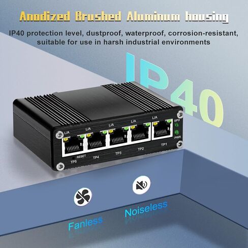 محول جيجابت إيثرنت صناعي مُدار صغير بخمسة منافذ 5 × 10/100/1000BASE-T RJ45 يدعم إدارة الويب، جودة الخدمة، سكة Vlan Din / محول شبكة ذكي سهل التركيب على الحائط in Saudi Arabia