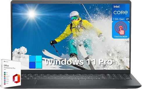 Dell Inspiron 15 15.6" FHD Touchscreen Laptop, Microsoft Office Lifetime License & Win 11 Pro, Intel 13th Gen Core i7-1355U Up to 5.0 GHz, 64 GB RAM, 1 TB SSD, Wi-Fi 6, FHD Webcam, HDMI, Backlit KB in Saudi Arabia