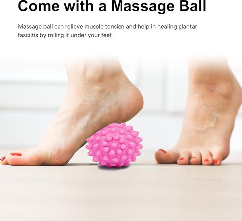 Plantar Fasciitis Night Splint: Plantar Fasciitis Brace with Massage Ball for Pain Relief Caused by Plantar Fasciitis Achilles Tendonitis Foot Drop Flat Arch Heel Spur | One Size for Women Men in Kuwait