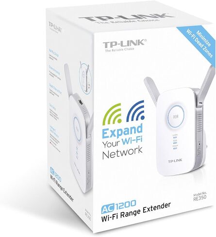 TP-Link AC1200 Wi-Fi Range Extender | Gigabit Ethernet Port |Compact | Intelligent Signal LED Ring (RE350),White in Saudi Arabia