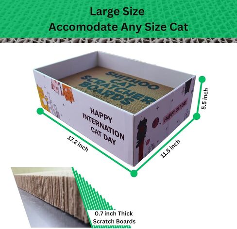 Cat Scratch Pad with Box 5 in 1, Cardboard Cat Scratcher, Cat Scratcher Cardboard, Scratching Pads for Indoor Cats, Cat Scratching Post Reversible Cat Scratching Board (5 Pack with Box) in Saudi Arabia