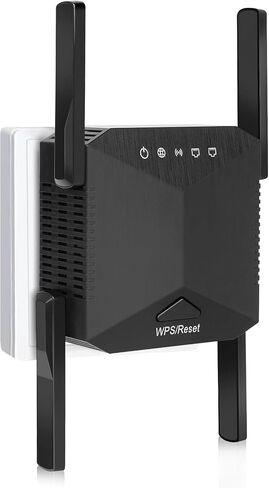 2024 WiFi Extender Signal Booster,Covers Up to 10000 Sq.ft and 45 Devices, Long Range Internet Repeater-with Ethernet Port, Quick Setup, Home Wireless Signal Booster(Black) in Saudi Arabia