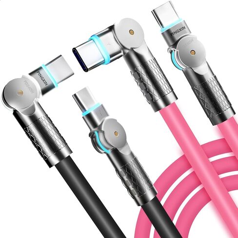 USB C Cable 10ft, 240W 2-Pack USB C to USB C Cable USB 2.0, Type C Charging Cable for iPhone 15, Samsung Galaxy S23, MacBook Pro 2020, iPad Pro, iPad Air 4, Pixel and More. Black+Pink in Saudi Arabia