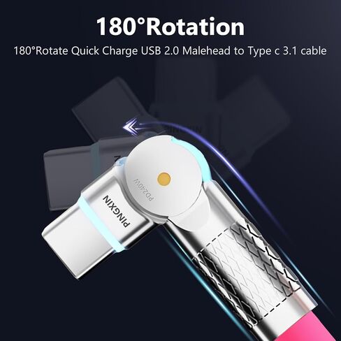 USB C Cable 10ft, 240W 2-Pack USB C to USB C Cable USB 2.0, Type C Charging Cable for iPhone 15, Samsung Galaxy S23, MacBook Pro 2020, iPad Pro, iPad Air 4, Pixel and More. Black+Pink in Saudi Arabia