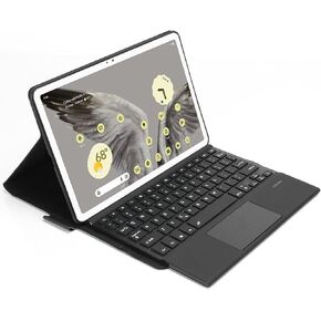 SaharaCase Protection Bluetooth Keyboard Case with TrackPad for Google Pixel Tab (2023) [Shockproof Bumper] Heavy Duty Rugged Protection Antislip Integrated Kickstand - Black