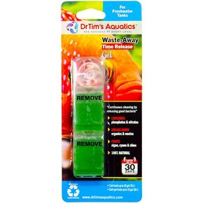 DrTim's Aquatics Freshwater Waste-Away Time Release Gel - Natural Fish Tank & Aquarium Leave-in Waste Management Solution for Dissolving Cleaning Organic Sludge 2 Pack Treats 20 gal