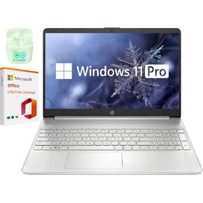 HP 15.6" Business & Student Laptop Computer, Intel Core i5, Windows 11 Pro Laptop with Microsoft Office Lifetime License, Copilot AI Ready, Plusera Earphones (Intel Core i5, 32GB RAM | 1TB SSD)