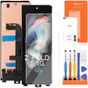 AMOLED for Samsung Galaxy Z Fold 3 5G Screen Replacement Z Fold3 LCD Display SM-F926B SM-F926U SM-F926W LCD Digitizer Screen Touch Assembly Repair Part Black Outer Small Front(with Fingerprint)