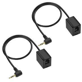 MEIRIYFA RJ9 to 2.5mm Jack Stereo Audio Cable,2.5mm Male to 4P4C RJ9 Female Convert Headphone Headset Cable for Jack Patch Cord Audio Line Telephone Machine Line (2 Pack)