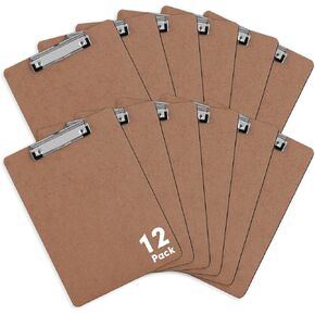 Clipboards, PANDRI 26 Pack Hardboard Office Clipboards, Low Profile Clip, Standard A4 Letter Size, Classroom Supplies, ECO Friendly