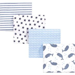 Hudson Baby Unisex Baby Cotton Flannel Receiving Blankets, Boy Dino World, One Size