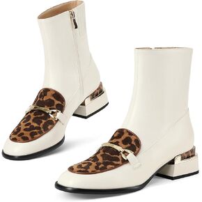 Women Boots Round Toe Chunky Heel Comfortable Mid-Calf Boots