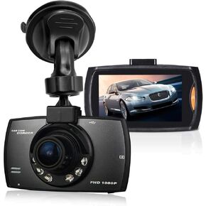 كاميرا عدادات السيارة كاميرا فيديو DVR مسجل للرؤية الليلية + مستشعر G 1080P HD 2.4 بوصة LCD كاميرا عدادات السيارة مسجل DVR للرؤية الليلية كاميرا فيديو مستشعر G