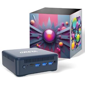 GREVA Mini PC Intel 12th Alder Lake N100 (up to 3.4GHz) 16GB RAM 512GB M.2 SSD Mini PC Computer 4K UHD,2024 Mini Desktop PC Windows 11, 3 HDMI, Gigabit Ethernet, 5G WiFi 6 BT5 for Business Office Home