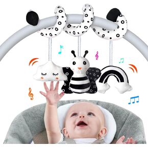 Car Seat Toys, Infant Baby Pink Pig Spiral Activity Hanging Toys Stroller Toys for Car Seat Stroller Bar Crib Bassinet Mobile with Mirror BB Squeaker and Rattles in Saudi Arabia