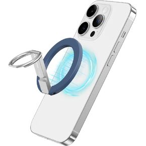 Adjustable Phone Grip, Magnetic Phone Stand Compatible with Magsafe, Phone Ring Holder Kickstand for iPhone 15/14/13/12 Series, Black