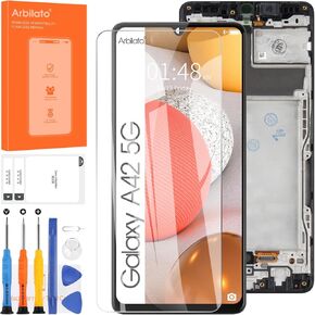 OLED Screen For Samsung Galaxy A42 5G Screen Replacement For Samsung A426 LCD Screen SM-A426B,SM-A426U,SM-A426N Touch Display Digitizer Assembly Repair Parts With Frame（Black With Figerprint Function）