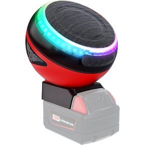Bluetooth Speakers for Milwaukee M18 18V Battery,Portable Speaker Wireless with HD Sound, BT5.3,AUX Port,TWS Pairing,RGB LED Lights,52 ft Range for Jobsites,Outdoor,Home Party,Camping(Tool Only)