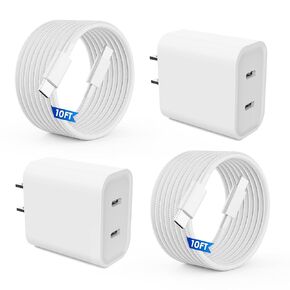 Fast Charger iPad,iPad Charger Cord 10ft,Dual Port USB C Fast Charging Block and Long Type C to C Cable Cord,iPad Pro Adapter for iPhone 15/15 Pro Max/15 Plus/12.9/11 inch/Air/Mini/4/5th/6 Generation