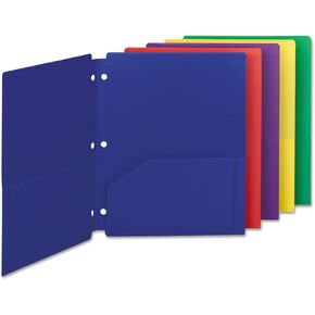 Smead Poly Snap-in Two-Pocket Folder, Letter Size, Assorted Colors, 10 per Pack (87939)