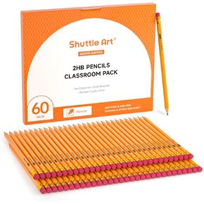 Shuttle Art Wood-Cased #2 HB Pencils, 350 Pack Sharpened Yellow Pencils with Erasers, Bulk Pack Graphite Pencils for School and Teacher Supplies, Writing, Drawing and Sketching